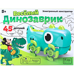 Электронный конструктор «Весёлый динозаврик», 45 деталей, Микки Маус