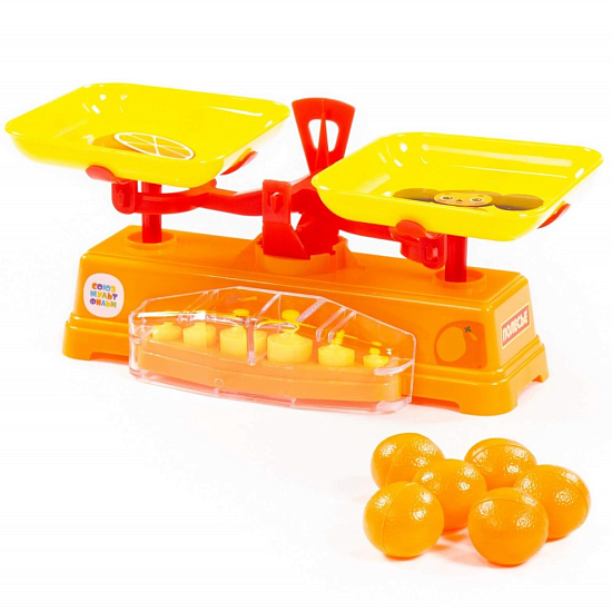 Набор ПОЛЕСЬЕ Весы "Чебурашка и крокодил Гена" + 6 апельсинов (в сеточке)