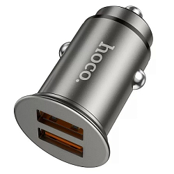 Авто ЗУ 2USB HOCO NZ1, Developer, Type-C, QC3.0, серый