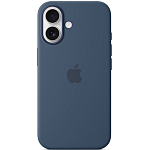 Силиконовый чехол SILICONE CASE MagSafe для iPhone 16 Denim (MagSafe + анимация NFC Clear) c LOGO