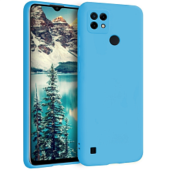 Силиконовый чехол SILICONE CASE Soft Matte для Realme C21 голубой