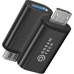 Переходник Type-C >--> microUSB DREAM Q8 черный (179860)