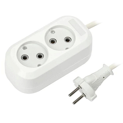 Сетевой удлинитель  5.0м SMARTBUY 2 розетки б/з ПВС 2х1,0 (SBE-10-2-05-N)