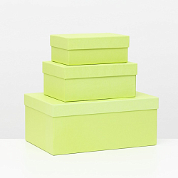 Набор коробок 3 в 1 "Радуга" фисташковый, 18,4 х 11,9 х 7,5-31,4 х 20,9 х 13,5 см