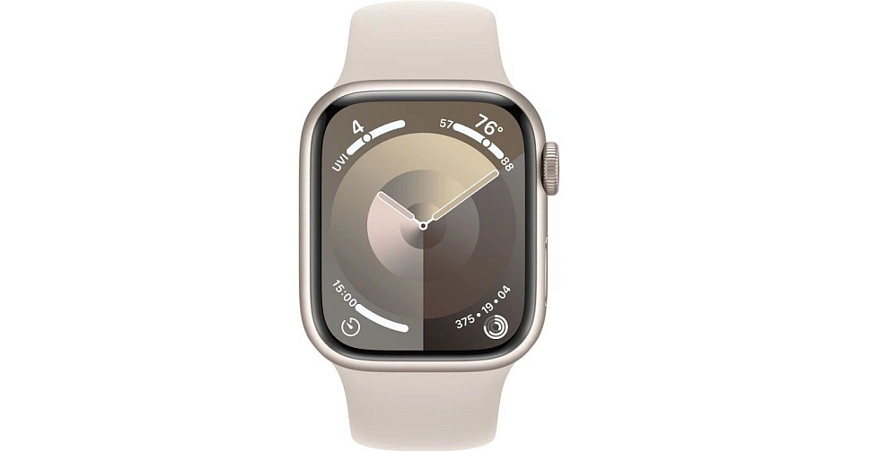 Apple watch series 9 45mm aluminum. Starlight Aluminium Case with Starlight Sport Band.