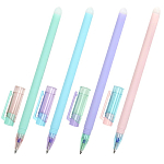 Ручка стираемая гелевая ЮНЛАНДИЯ "Лимонад", СИНЯЯ, прорез.корпус ассорти, "Пиши-стирай" 143654