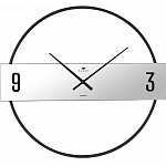 Часы настенные РУБИН "Отражение 1", из металла, d=50 см, открытая стрелка, черный+ зеркало (5001-002)