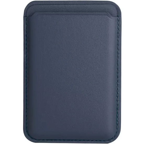 Кошелек для карт MagSafe Leather Wallet для Apple iPhone с анимацией кожаный, №02 Темно-Синий