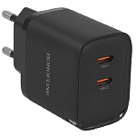 Сетевое ЗУ 2Type-C 3A BOROFONE BA85A Black, 35W