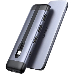 USB Type-C Хаб Ugreen USB-C 5-in-1 (70408) (3xUSB3.0-A/  HDMI/  Type-C)