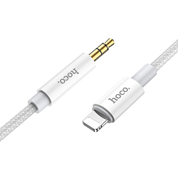 Кабель Jack 3.5 <--> Lightning  1.0м HOCO UPA19, Digital, серебряный