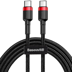 Кабель Type-C <--> Type-C  2.0м BASEUS Cafule series черно-красный, 3A (CATKLF-H91)