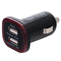 Авто ЗУ 2USB 3A MYSTERY MUC-2/3A
