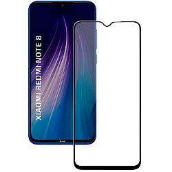 Противоударное стекло JOYSHOP для XIAOMI Redmi Note 8 черное, полный клей