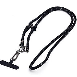 Шнурок текстильный на шею регулируемый (black)