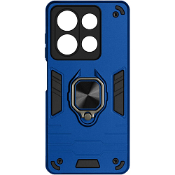Задняя накладка DF для Xiaomi Redmi Note 13 (4G) DF xiArmor-07 (dark blue) с металлической пластиной для магнитного держателя и кольцом