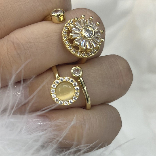 Набор колец спиннер золото безразмерные (2 штуки)