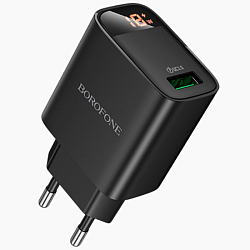 Сетевое ЗУ 1USB 3A BOROFONE BA95A Black, microUSB, 18W