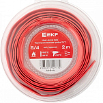 Термоусаживаемая трубка ТУТ нг 8/4 красная ролик 2 м EKF