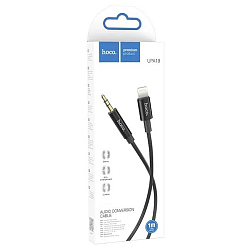 Кабель Jack 3.5 <--> Lightning 1.0м HOCO UPA19, Digital, чёрный