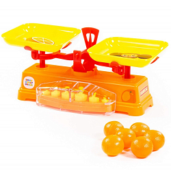 Набор ПОЛЕСЬЕ Весы "Чебурашка и крокодил Гена" + 6 апельсинов (в сеточке)