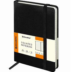 Блокнот МАЛЫЙ 100x150мм А6, BRAUBERG Metropolis клетка, черный, 111589