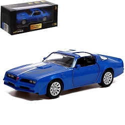 Машина металлическая PONTIAC FIREBIRD, 1:32, открываются двери, инерция, цвет синий