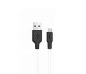 Кабель USB <--> microUSB  1.0м HOCO X21 белый, чёрная вставка