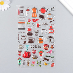 Наклейка пластик объёмные "Кофе" 14,5х22 см   9413054