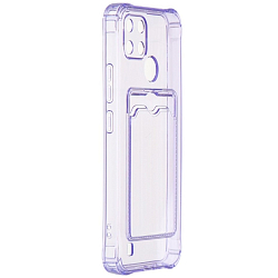 Задняя накладка ZIBELINO Silicone Card Holder Case для Realme C21Y (сиреневый) защита камеры