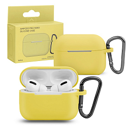 Силиконовый чехол ISA для AirPods Pro Hang Silicon Сase с карабином SL yellow
