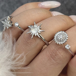 Набор колец спиннер серебро безразмерные (3 штуки)