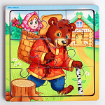 Пазл «Маша и медведь», 9 деталей