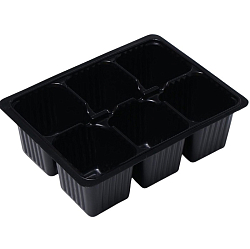 Кассета для рассады Greengo 6 ячеек по 120 мл, пластик, чёрная, 18 × 13 × 6 см, набор 10 шт. 1986206