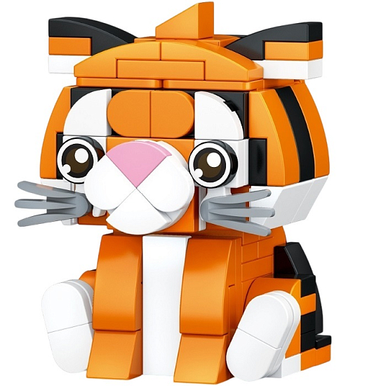 Конструктор «PIXI. Тигрик», животные, мини блоки, 125 деталей
