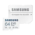 Micro SD 64Gb Samsung Class 10 Evo Plus U1 (R/W 130 MB/s) + адаптер SD (Уценка)