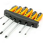 Набор отверток SPARTA "Point" на полке, 6 шт., PH + SL, HCS, 2к рукоятка// 11782