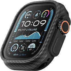 Задняя накладка KEEPHONE KEVILAR ROME ARAMID FIBER CASE WITH SILICONE FRAME IWATCH 49MM, BLACK