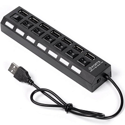 USB-Хаб SMARTBUY SBHA-7207-B, черный, 7 портов