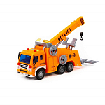 Автомобиль-эвакуатор ПОЛЕСЬЕ "Сити" №2 инерционный (со светом и звуком) (оранжевый) (в коробке)