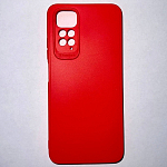 Задняя накладка Мобилис для Xiaomi Redmi Note 11 4G, красный , матовая с защитой камеры