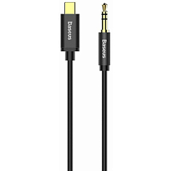 Кабель Jack 3.5 <--> Type-C  1.2м BASEUS (CAM01-01) черный