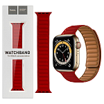Силиконовый ремешок HOCO WA21 для APPLE Watch 42/44/45/49mm Or. series marine double silicone red