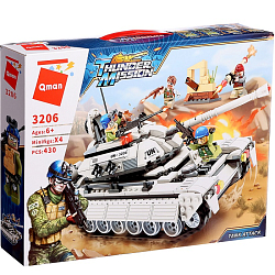 Конструктор Qman Миротворцы «Боевой танк», 4 минифигуры, 430 деталей
