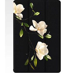 Чехол футляр-книга ZIBELINO для Xiaomi Pad 7/7 Pro 11.2" (черный) 8016 ВЕТКА МАГНОЛИИ