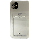 Задняя накладка NONAME для Apple iPhone 11, с карманом для карт, прозрачная