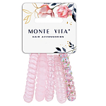 Резинки для волос НАБОР 5 шт, пружинка, розовые MONTE VITA 457062