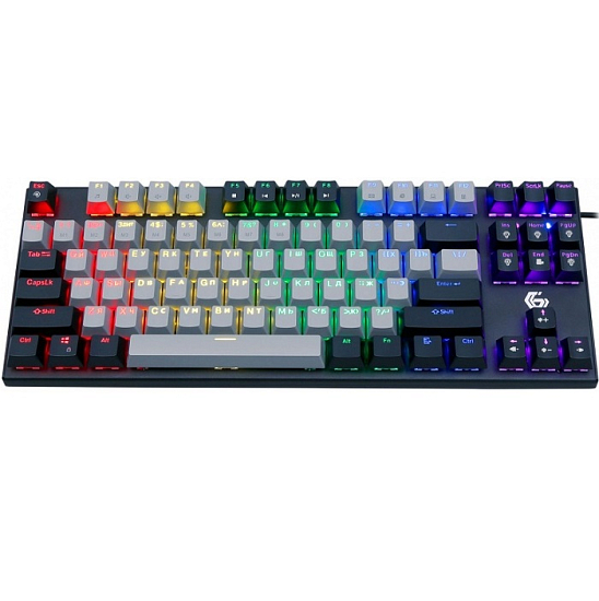 Клавиатура GEMBIRD KB-G600, черная, 87кл, Rainbow, красн.свитчи