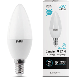 Лампа светодиодная GAUSS Elementary Candle 12W/4100K/E14