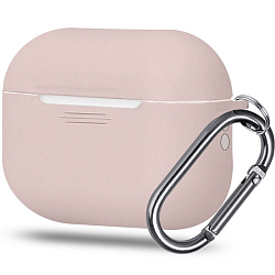 Силиконовый чехол ISA для AirPods Pro 2, №2 pink sand, с карабином